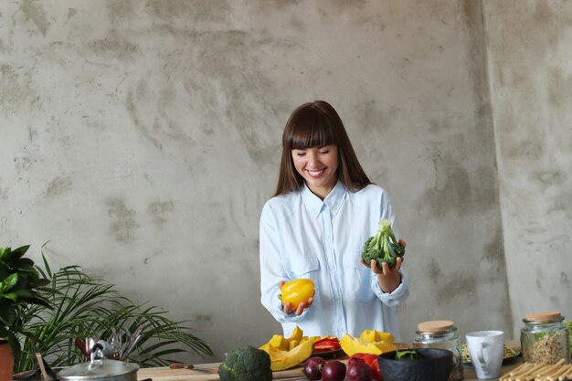 Woman cooking at the kitchen