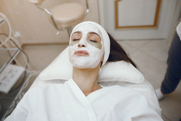 Woman in cosmetology studio on a procedures