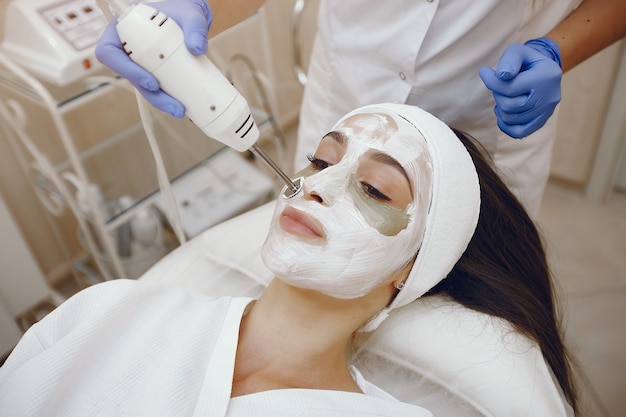 Woman in cosmetology studio on a procedures