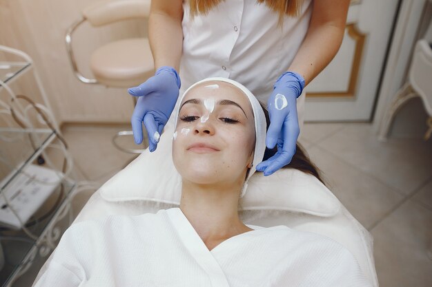 Woman in cosmetology studio on a procedures