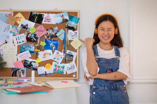 Woman creating their own vision board