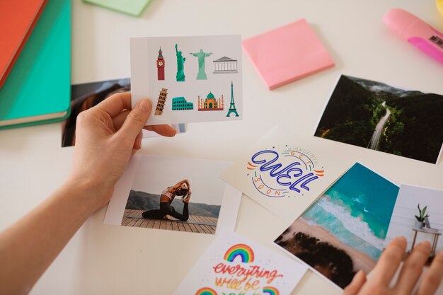 woman creating their own vision board