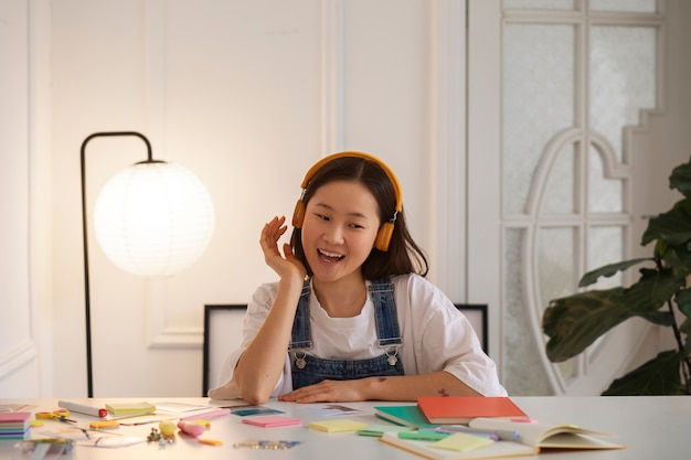 Woman creating their own vision board