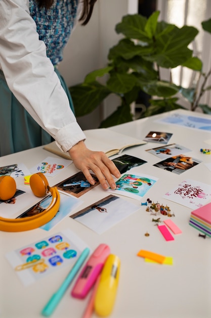 Woman creating their own vision board