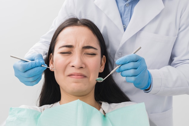 Woman at the dentist