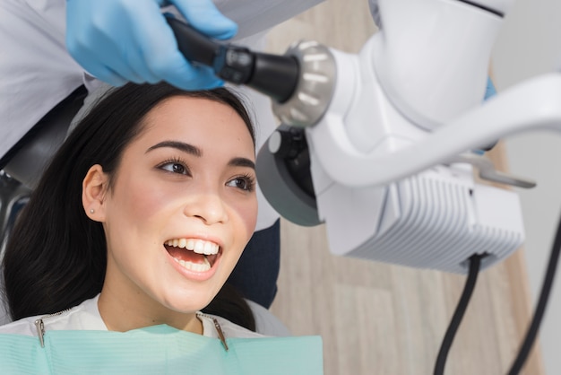 Woman at the dentist