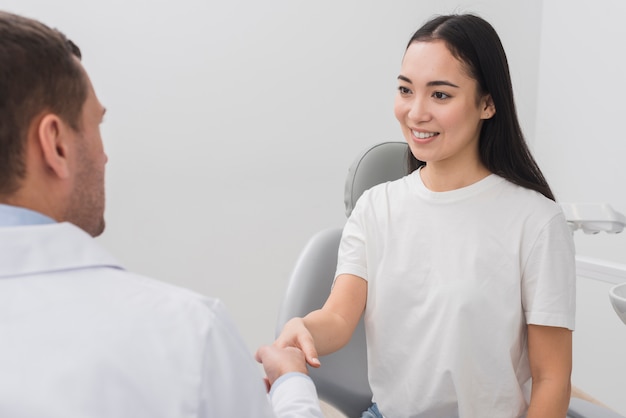 Woman at the dentist