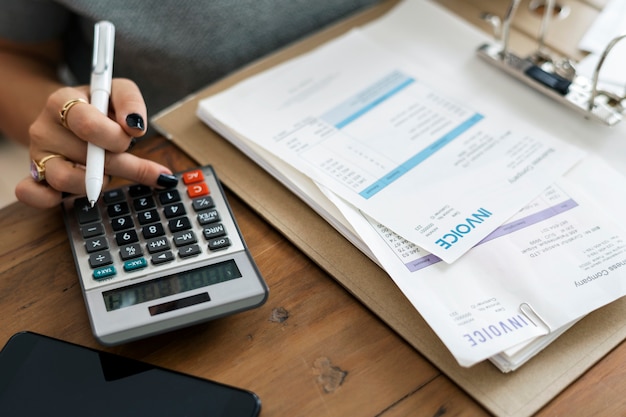 Woman doing accounting