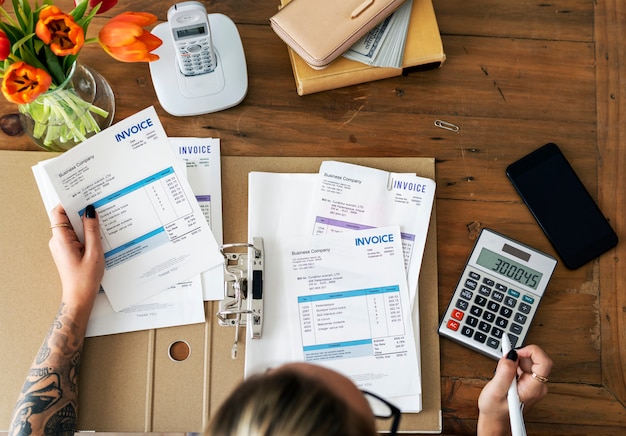 Woman doing accounting 