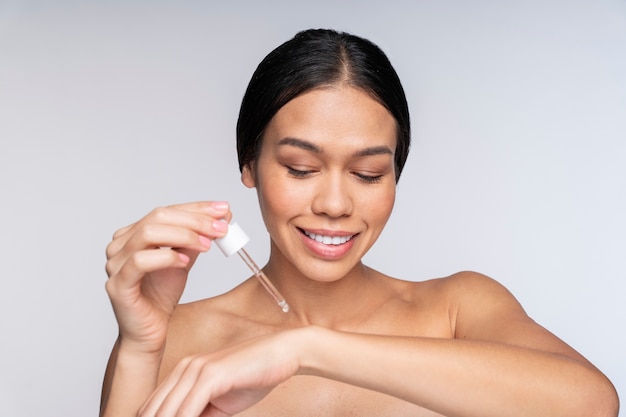 Woman doing beauty and care treatments