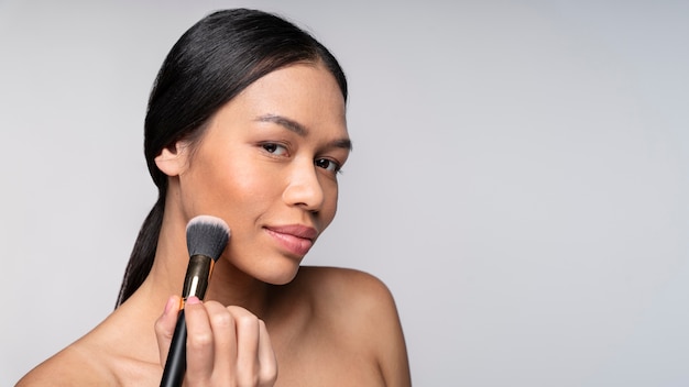 Woman doing beauty and care treatments