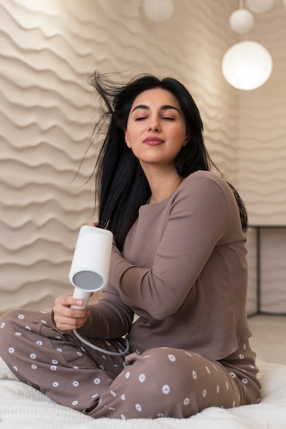 Free photo woman doing ethnic beauty routine