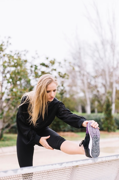 Woman doing leg exercises