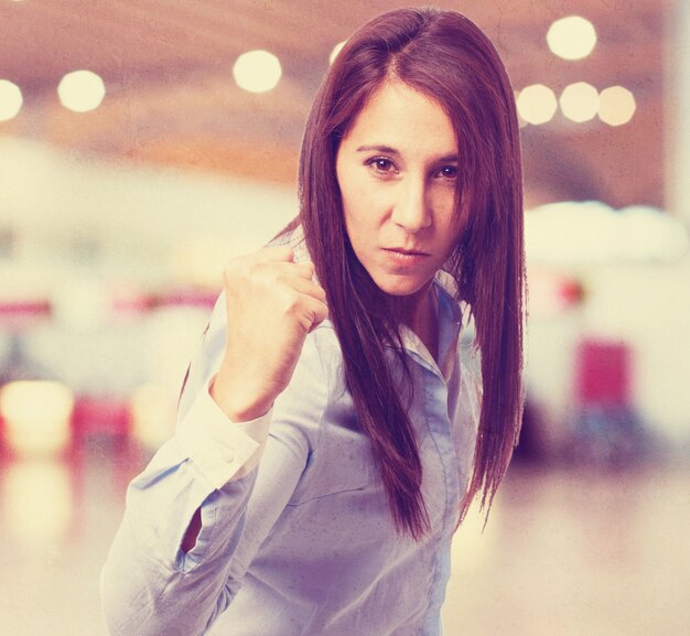 woman doing a power gesture