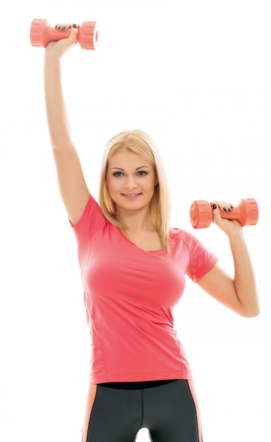 Woman doing sport exercises