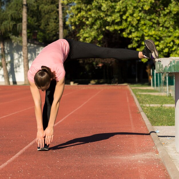 Woman doing sport exercises