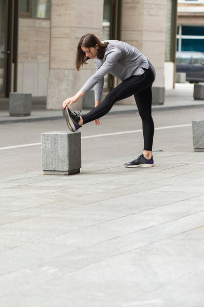 Woman doing sport exercises