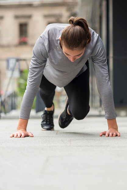 Woman doing sport exercises