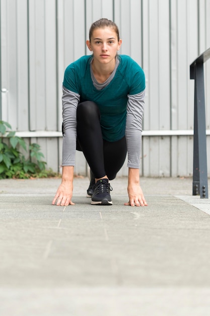 Woman doing sport exercises