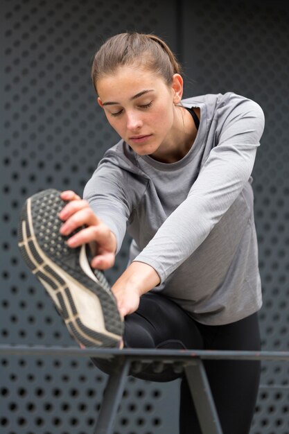 Woman doing sport exercises