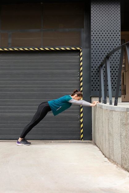 Woman doing sport exercises