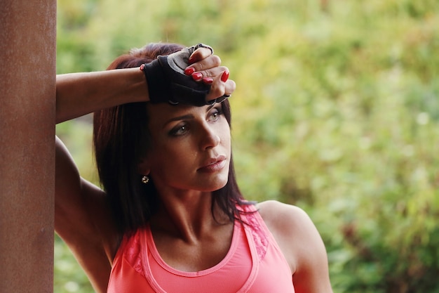 Woman doing sport outdoor