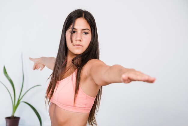 Woman doing yoga exercise