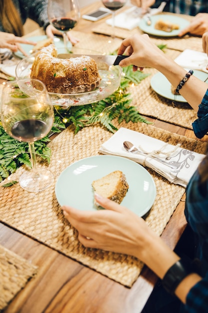 Free photo woman eating cake