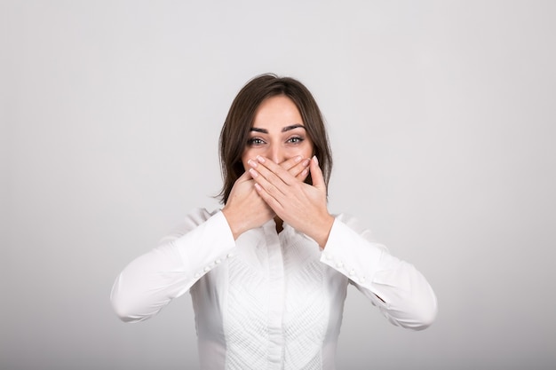 Woman emotions in studio