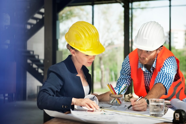 Woman engineer at site construction