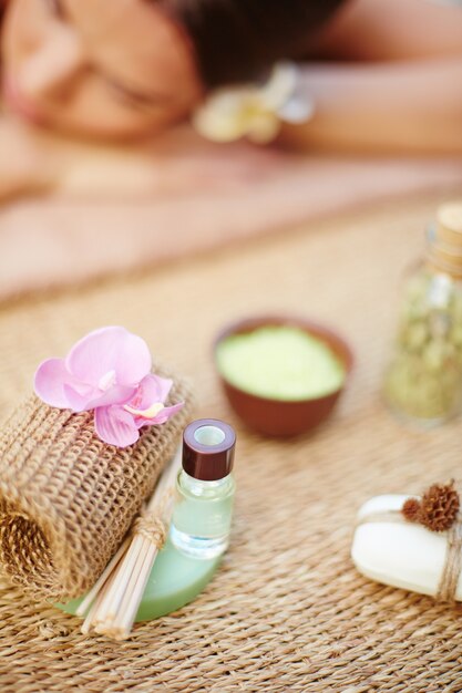 Woman enjoying aromatherapy