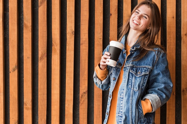 Woman enjoying coffee