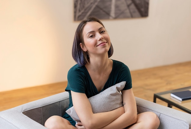 Woman enjoying daily life pleasures at home