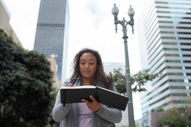 Free photo woman enjoying her exterior hobbies