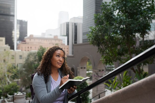 Woman enjoying her exterior hobbies