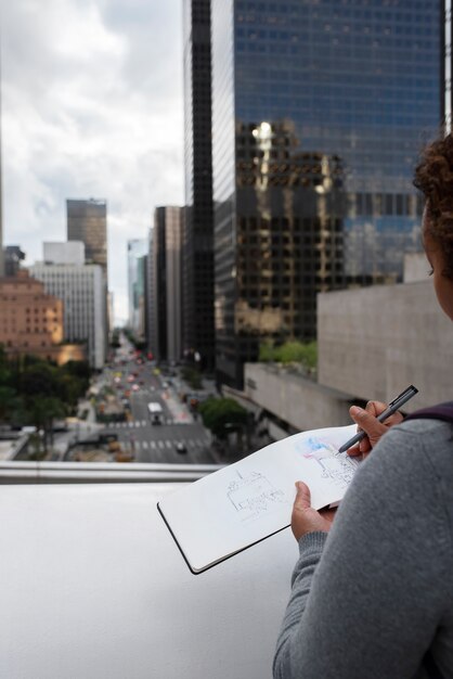 Woman enjoying her exterior hobbies