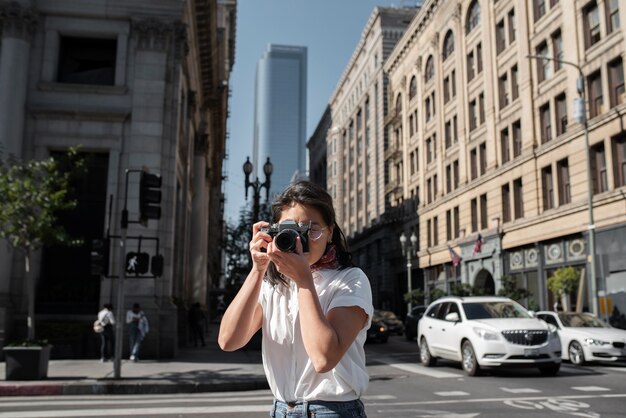 Woman enjoying her exterior hobbies