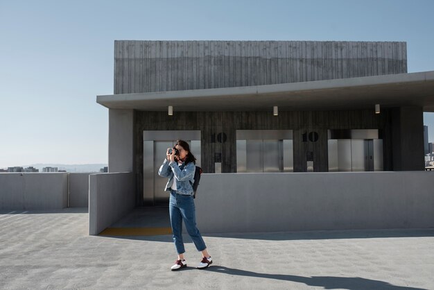 Woman enjoying her exterior hobbies