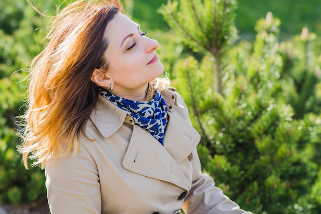 Free photo woman enjoying nature