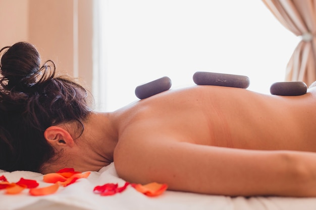 Woman enjoying spa procedure