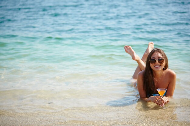 Woman enjoying a swim