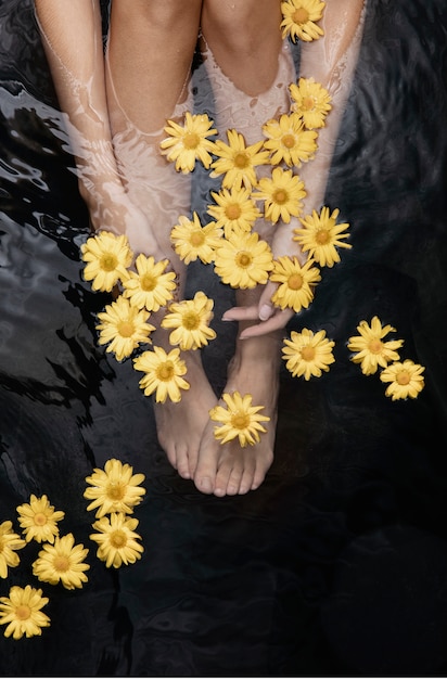 Woman enjoying thermal spa treatment