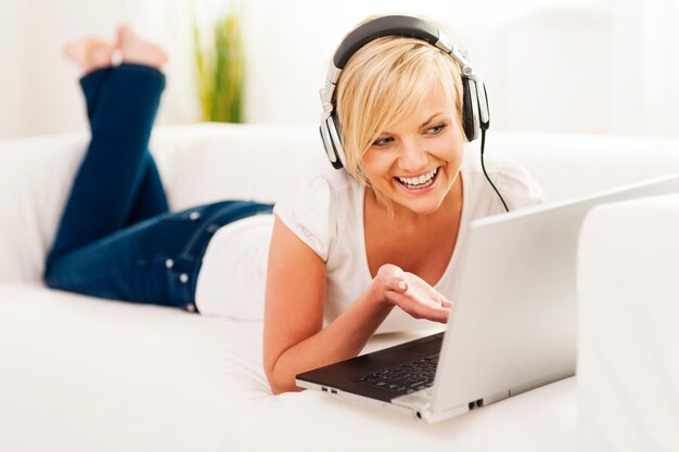 Woman enjoying video chat