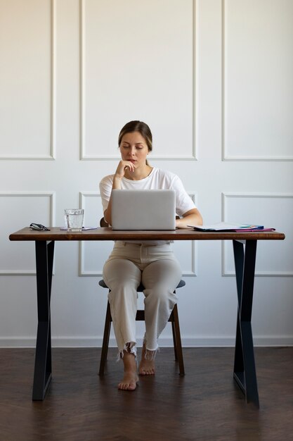 Woman experiencing imposter syndrome front view