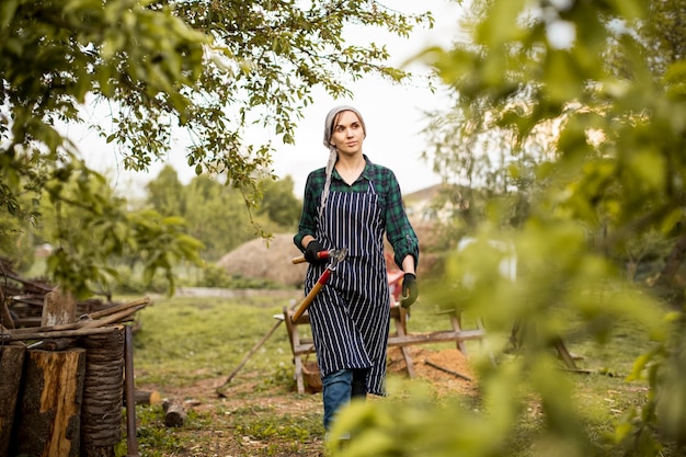 Woman farmer working