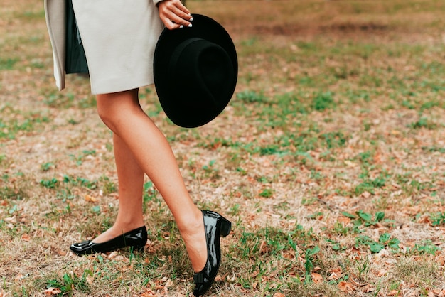 Woman in formal clothes with copy space