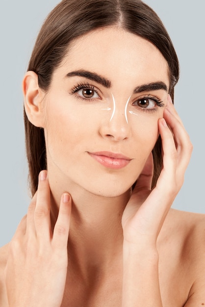 woman getting ready for nose job surgery