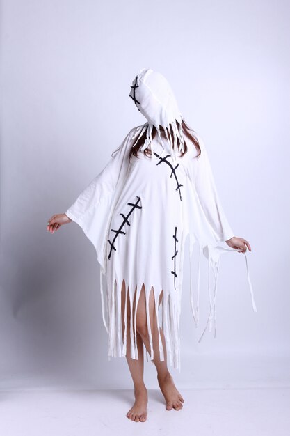 Woman in a ghost costume