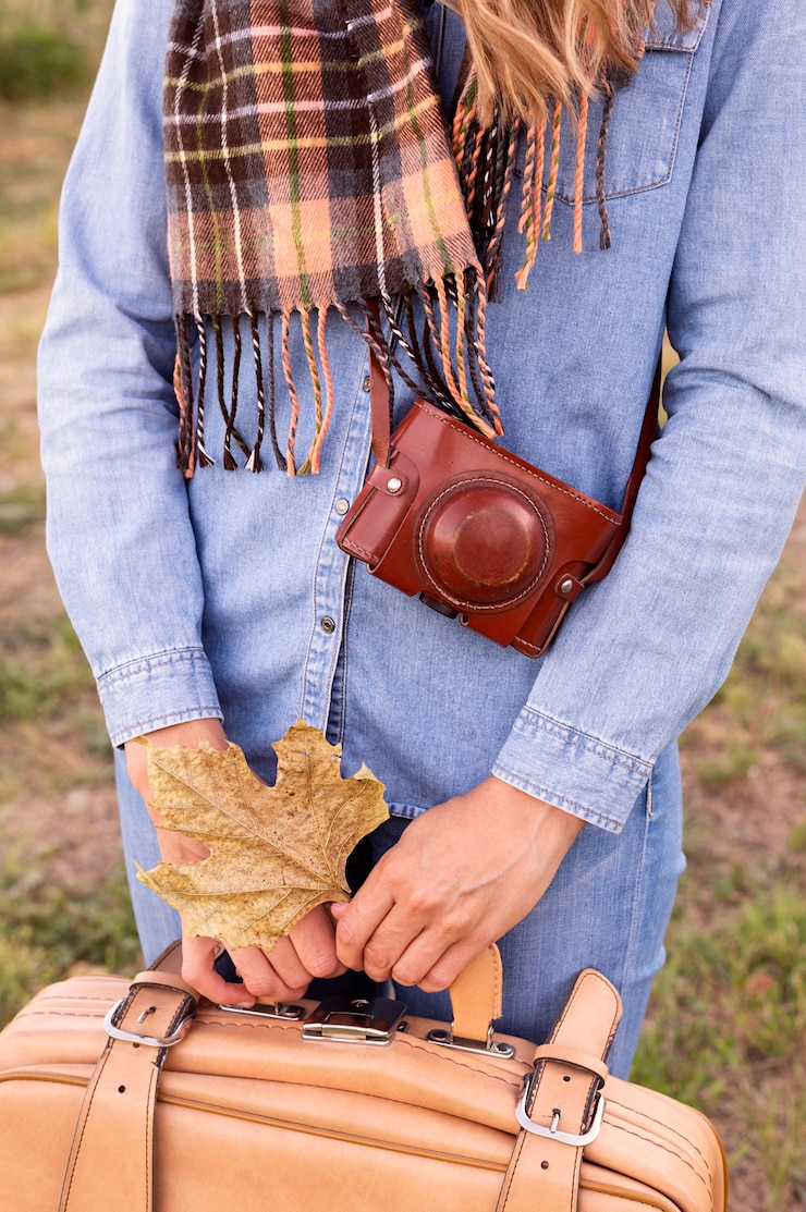 Free Photo woman going on an adventure in autumn