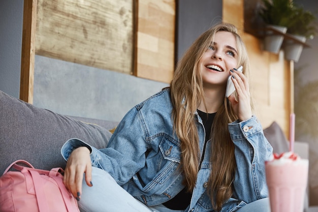 Woman got carried away with conversation talking with friend on